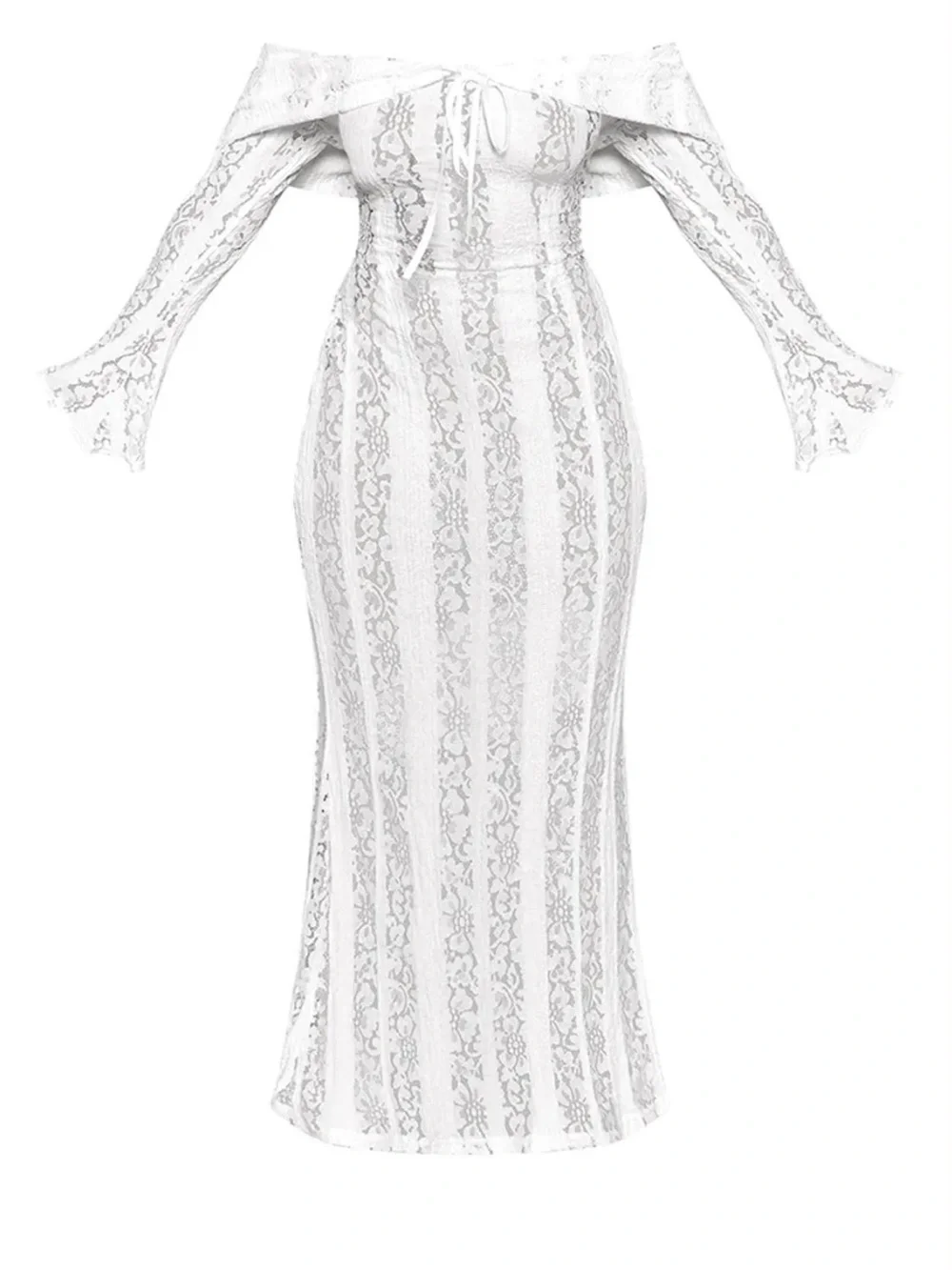 PrettyLittleThing White Off-Shoulder Lace Jumpsuit